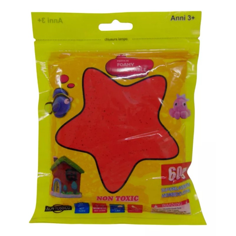 VBFM 12pz Bolsas Fomi Moldeable 60g Color Mixto Slime Didáctico