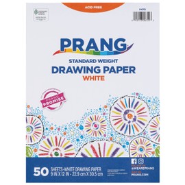 Prang (Formerly Art Street) Drawing Paper, White, Standard Weight, 9" x 12", 50 Sheets
