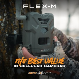 SPYPOINT Flex-M and SD Card Pack - Cellular Trail Cameras |Best Value in Hunting Accessories |No WiFi Needed & GPS-Enabled |Hunting Night Vision | IP65 Waterproof |28MP Photos, 720p Videos