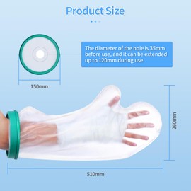 MAMIELIZ Cast Protection Waterproof Arm, Plaster Shower Protection Arm, Plaster Protection Against Water Arm, Arm Protection When Bathing, Reusable, Plaster Protection, Waterproof Arm Child Adults
