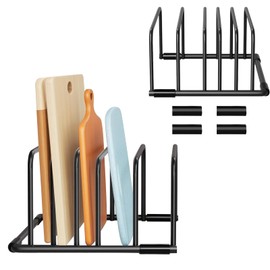 QUTHZZHY Chopping Board Holder, Chopping Board Stand Black, Chopping Board Rack, Pot Pan Lid Holder, Pan Lid Holder, Chopping Board Organiser, Pot Lid Organiser Kitchen