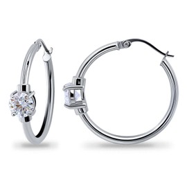 Hoops Earrings for Women, Birthstone Earrings, Genuine or Synthetic Gemstone Earrings, Fashion Earrings, Trendy Earrings, Sterling Silver Hoop Earrings, Gold Hoop Earrings, Rose Gold Hoops Flash,