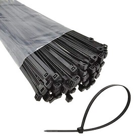 E&K Sunrise Heavy Duty Premium Nylon Zip Ties 8" Multi Purpose Industrial Grade Cable ties Ultra Strong Durable Self-Locking Black Tie Wraps for Indoor and Outdoor 2 bags (100 pcs)