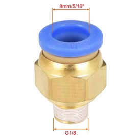 TA-VIGOR 8mm Pneumatic Push to Connect Fittings, G1/8 Male Thread Quick Connect Straight Coupler, Air Line Push Fit Connectors for Pneumatic Systems and Air Compressors, 8Pcs