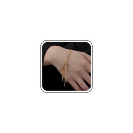 Aneneiceera Vintage Layered Chain Bracelets Gold Thin Chain Hand Bracelet Minimalist Hand Chain Bracelet Multilayer Bracelets Chain Jewellery for Women, Zinc