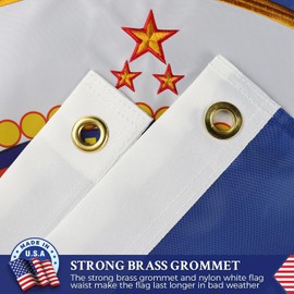 Double Sided Minnesota State Flag 3x5 Outdoor The Longest Lasting MN Flags Heavy Duty 210D Nylon, Sewn Stripes, Embroidered Star, Stronger Brass Grommets,4 Stitched Hemming, Perfect for Outside