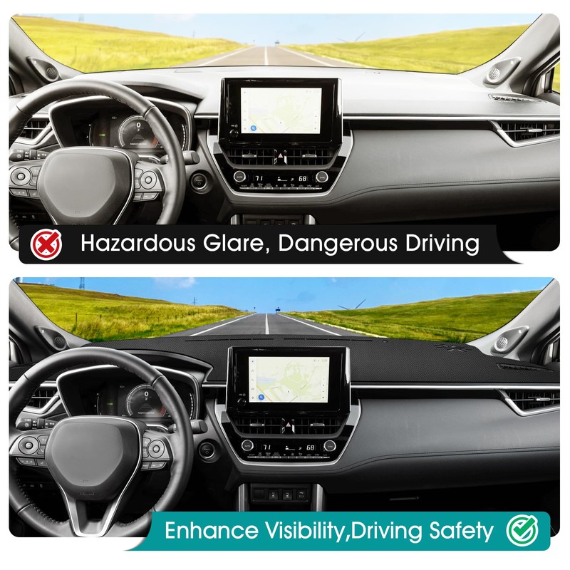 FIILINES Dash Cover for 2022-2026 Toyota Corolla Cross, Dashboard Mat