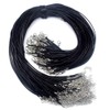 CEEYSEE 100 Pcs Necklace Cord with Clasp Black Waxed Necklace