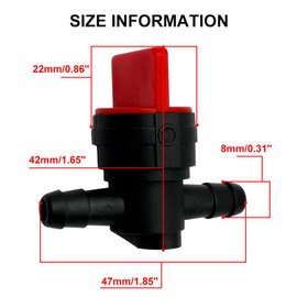 Universal Petrol Tap Fuel Valve 8 mm for Brushcutters, Lawn Mowers and Lawn Tractors, Plastic, Pack of 2