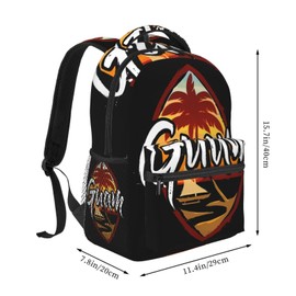 KOSUES Guam Island Flag Palm Tree Laptop Backpacks Double Shoulder Laptop Pack Bag Daypack Back Pack Bags Rucksack Computer Bag with Side Pockets Front Zipper Pockets For Commutes Travel