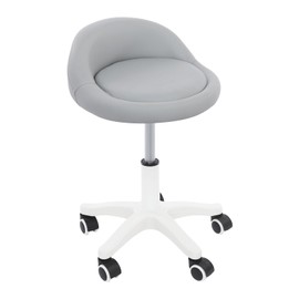 Rolling Hydraulic Salon Stool, Rolling Stool Adjustable 360° Swivel Chair with Low Backrest for SPA Shop Salon Massage (Gray)