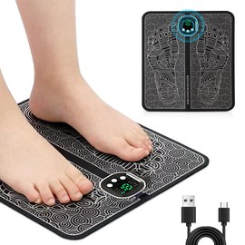 EMS Fußmassagegerät,Fußmassagegerät Elektrisch,Faltbares und Tragbares Elektrisches Fußmassagegerät zur Durchblutungs-und Muskelschmerzlinderung,8 Modi und 19 Intensitäten(Charging Type)