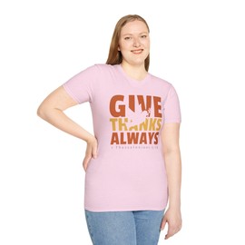 Give Thanks Always, 1 Thessalonians 5:18, Inspirational Christian T-Shirt Bible Faith Tee Shirt Religious Scripture Gift Dove Light Pink