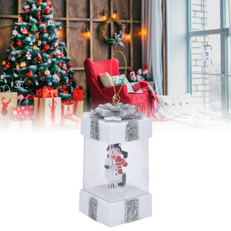 4.7inch Christmas Snowman Scene Hanging Lanterns Battery Operated Lighted Lamp