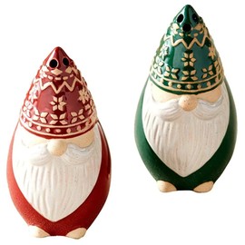 Nordic Christmas Gnome Kitchen Stoneware Salt & Pepper Shakers