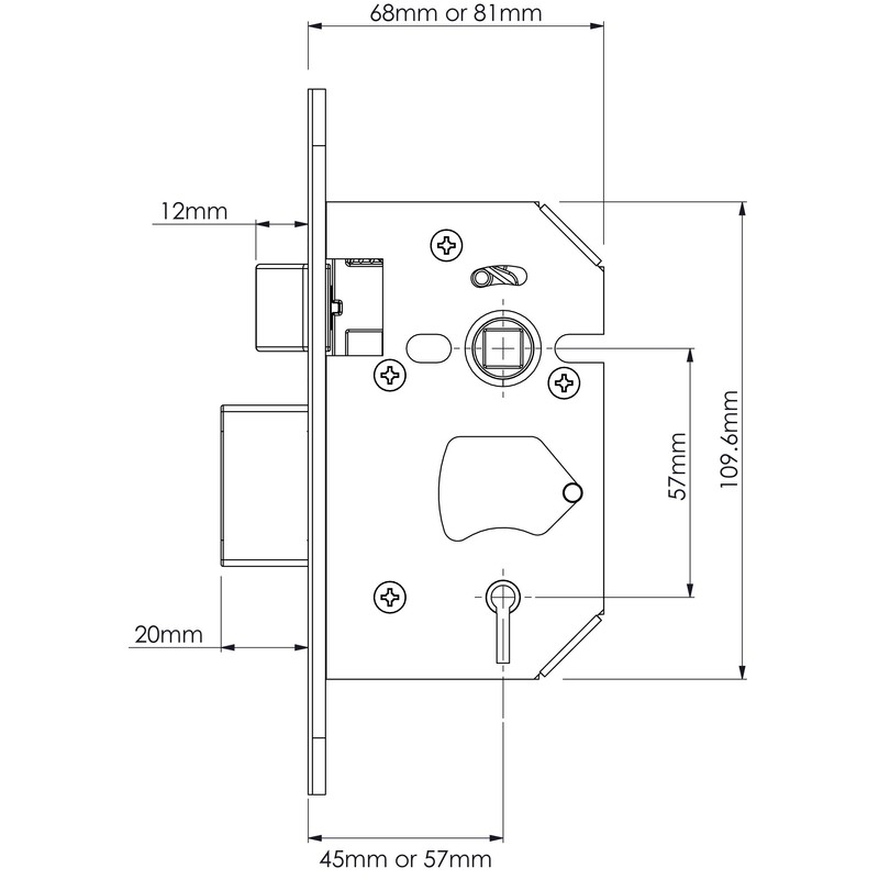 Yale 5 Lever Mortice Sashlock, High Security, Polished Chrome, 3