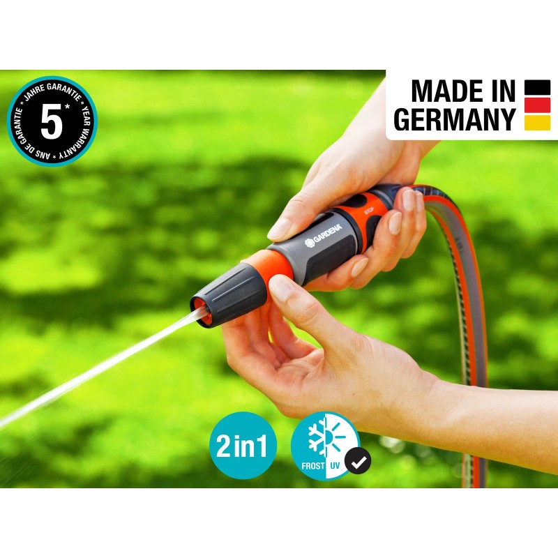 Gardena Ergonomic Frost Proof Garden Hose Nozzle With Adjustable Spray