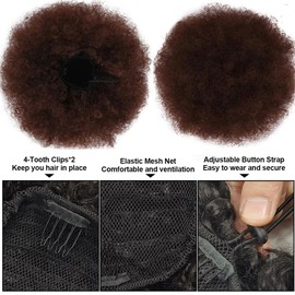 MISSSPECIAL Afro Puff Drawstring Ponytail Extension for Black Women - 9A Synthetic Kinky Clip On Hair Bun for Natural Hair (33#, Large Size)