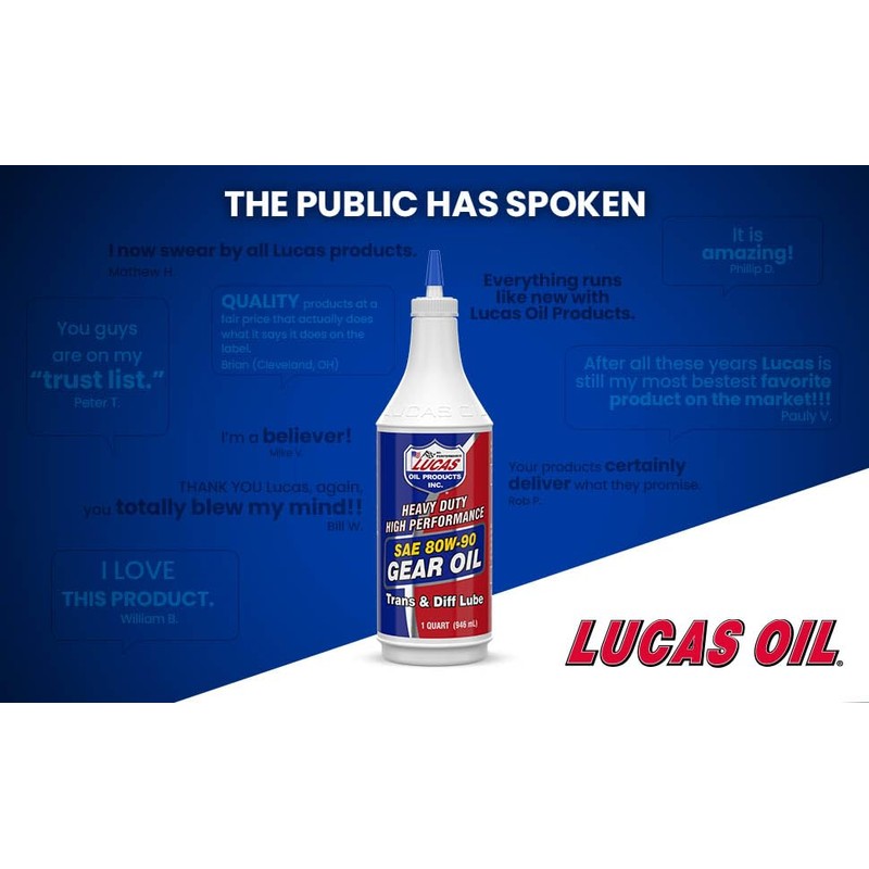 Lucas Oil 10043 SAE 80W-90 Heavy Duty Gear Oil -