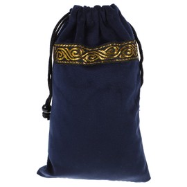 FRCOLOR Storage Bag Tarot Cards Decks Dice Drawstring Holder Small Organza Bag Tarot Card Holder Goodie Favor Bags Gold Tarot Card Purse Money Clip Trading Card Binder Tool Navy Plastic