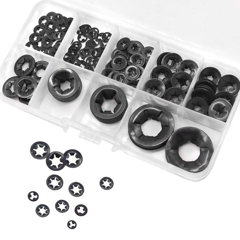 Ruipaba 265 PCS Internal Tooth Star Lock Washers 9 Size