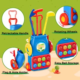 TOY Life Kids Golf Clubs 3-5 Toddler Boys Golf Set Baby & Toddler Plastic Golf Clubs 3-5 Mini Golf Set for Kids Golf Cart Toys Sport Golf Game for Boys Girls Birthday Gift for 3 4 5 6 7 8 Years Old