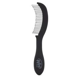 Wet Brush Peine desenredante para hombre, negro, peine de dientes anchos para cabello seco y húmedo, cerdas IntelliFlex ultrasuaves, desenredante para