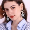 RUOFFETA Raffia Starfish Earrings, Raffia Straw Wrapped Starfish Drop Dangle