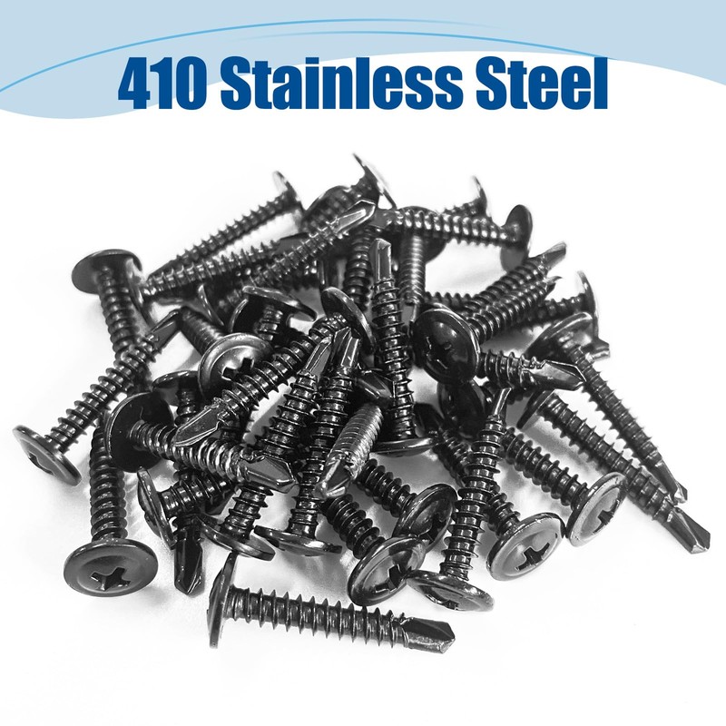 ANCHOREASE #8×2″ Sheet Metal Screws 100Pcs, 410 Stainless Steel Self