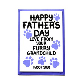 Father's Day Card From Furry Grandchild, Dog, Cat, Fathers Day For Papa, Pop, Granddad, Pawpaw