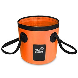 BANCHELLE Collapsible Bucket Camping Water Storage Container Portable Folding Foot Bath Tub Wash Basin for Traveling Hiking Fishing Boating Gardening (Orange, 12L)
