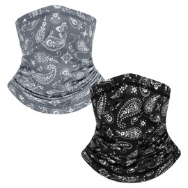KMUTZENS Cooling Neck Gaiter, 2 Pack Breathable UV Protection Windproof Face Mask Scarf for Men & Women, Summer Outdoor Cover for Hiking, Cycling, Running, Skiing & Fishing