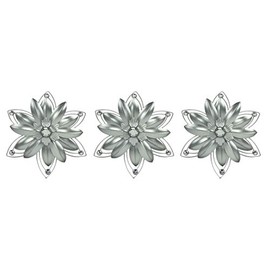 Elico Ltd. Jeweled 3D Metal Art Flower Wall Sculpture Set of 3