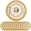 fanquare Round Gold Lace Placemats Set of 12, 15" Floral