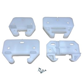 Drawer Guides/Back Plates Plastic (Choose Your Size) New/Replacement Kitchen/Dresser/Furniture Drawer Guides/Track Guide/Includes All Hardware/ 4 per Pack by E.H.C. (Adjustable 1" to 1-1/2" x 5/16")