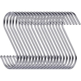 Baoswi 40 Pack Heavy Duty S Shaped Hanging S Hooks Large Hangers for Kitchen, Bathroom, Bedroom and Office (Silver)