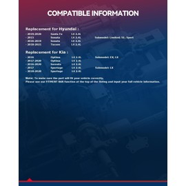 KAX Head Gasket Set Fit for Hyundai Sonata 2015-2019, Kia Optima 2016-2020, Sportage 2017-2020, Sorento 2016-2020, Santa Fe 2019-2020, Tucson 2018-2021 2.4L, Replace# 26706PT
