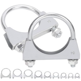 Mardatt 2Pcs 2-1/8"(54mm) Exhaust U Clamp, Muffler U-Bolt Clamps, U Bolt Saddle Exhaust Clamp, U Bolt Muffler Tip Exhaust Hook Exhaust Clip U Bolt Clamp for Exhaust System