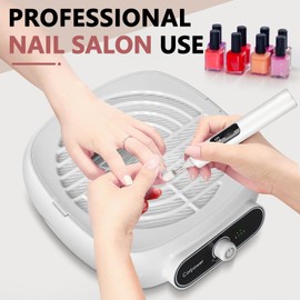 Corpower Nail Dust Collector, Professional Dust Collector Nail Tech with Reusable Filter and Brush, Nails Accessories for Nail Art, Professional Nail Tech Supplies