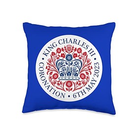 British King III Charles Memorabilia Kings Coronation 2023 Throw Pillow