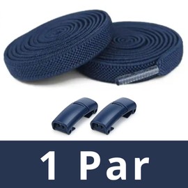 DALLAR Elastic Shoelaces Untied Strong Adjustable Shoe Laces with Magnetic Clasps Suitable for Shoes and Shoes for Kids and Adults Navy Blue One Size, navy