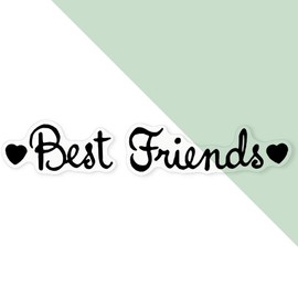 'Best Friends Text' Clear Sticker Decal – Waterproof Film for Windows, Cars, Walls & Crafts, XL (460mm) (DC00003644)