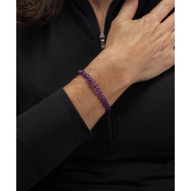 Cherry Tree Collection - Small, Medium, Large Sizes - Gemstone Beaded Bracelets for Women and Men - 6mm Round Beads (Amethyst - Large)