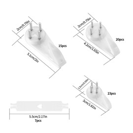 65 x Non-Trace Picture Hooks for Plasterboard Walls, Plasterboard Picture Hooks for Hard Walls, Picture Hanging Kit for Picture Frame Fixing Hooks, Picture Fixings Picture Hangers for Concrete Wall