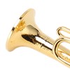Gold Miniature Trumpet Shaped Lapel Brooch Pin Brass Exquisite Mini