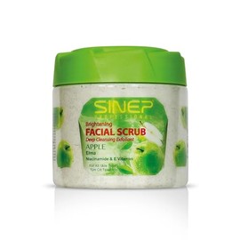 SINEP Professional Brightening Face and Body Scrub - Exfoliating Treatment with Coconut Extract and Niacinamide for Radiant Skin - 400ml (400ml, Apple)