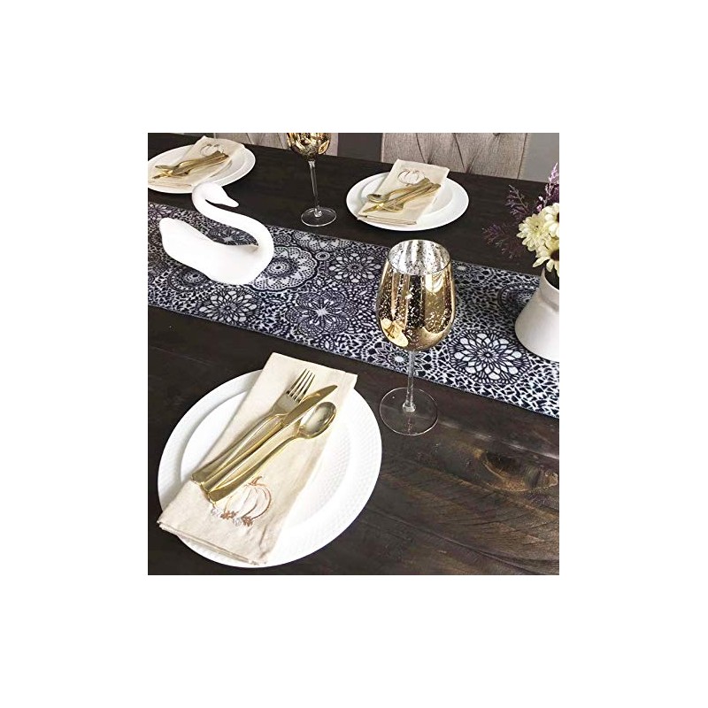 Juego de cubiertos de plástico dorado de 75 piezas, de