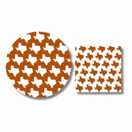 Fabuplates 48pc Burnt Orange Austin Party Plates and Napkins Set – Heavy Duty Disposable Tableware, Austin Game Day Tablewear for Entertaining, Graduation, Tailgate Essentials