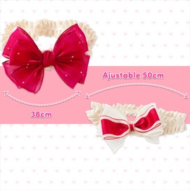 RTRTGS Pack of 2 Baby Girls Nylon Headbands Newborn Toddler Hair Bands and Bows Kids Hair Accessories