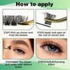 Cluster Eyelashes, 96 Pieces, Individual Eyelashes, D Curl, 10 mm